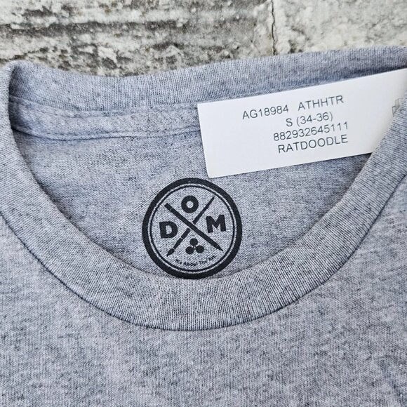 DOM Men Tee Gray Cotton Short Sleeve Crew Neck T Shirt I DONT GIVE A Size S NEW - Picture 4 of 8